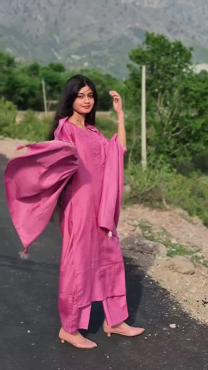 Elegant Pink Traditional Suit