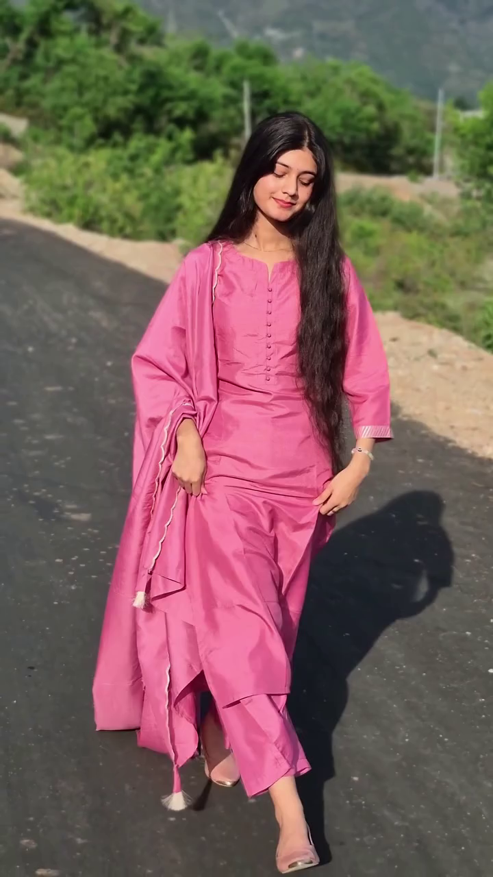 Elegant Pink Traditional Suit