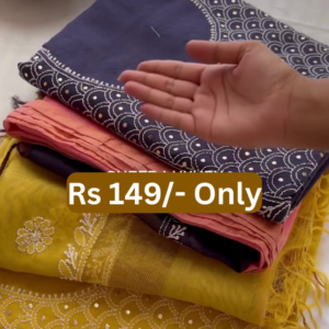 🌈 Trio Magic – Yellow, Blue & Pink Embroidered Kurtas (Size 38) ✨