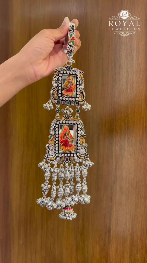 👑 Royal Rajasthani Jhumar – Heritage Mirror of Elegance 💫 - Image 2