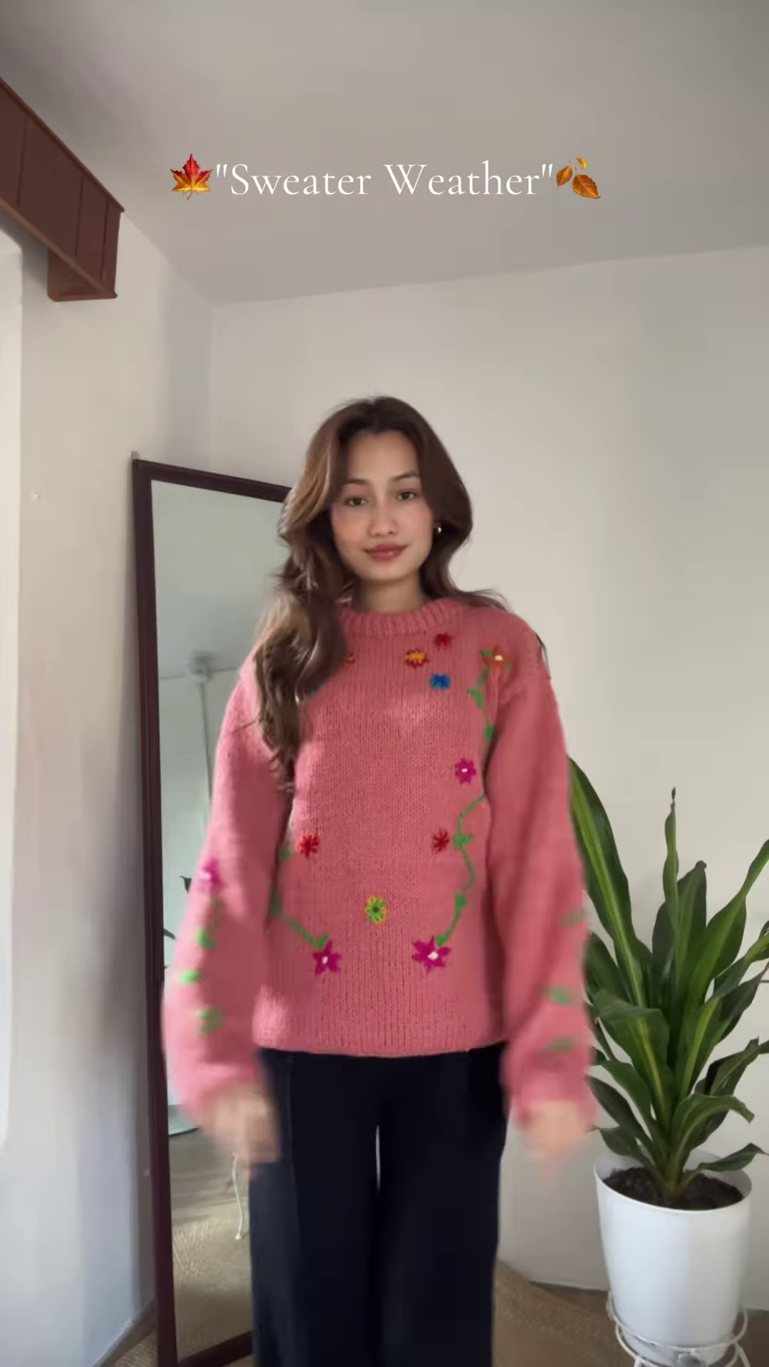 πΈ Cozy Bloom β Pink, Green & Gray Sweater Weather Magic πΏβ¨