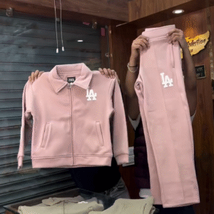 LA Print Tracksuit Sets π§₯ Matching Zip Jackets & Joggers β Beige & Pink Variants