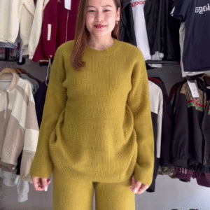 Knit Co-ord Sets π§ΆπΎ With Sweater & Wide-Leg Pants β Yellow, Mustard & Brown Variants