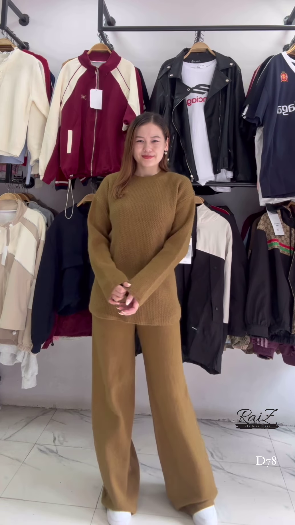 Knit Co-ord Sets 🧶🌾 With Sweater & Wide-Leg Pants – Yellow, Mustard & Brown Variants - Image 5