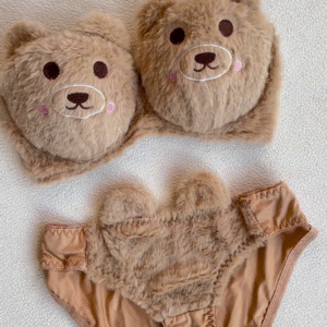 Teddy-Inspired Plushwear 🧸💕 With Embroidered Faces & Furry Textures – Novelty Set + Display Props