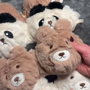 Fluffy Animal-Themed Winter Pajama Sets 🐻❄️ – Soft Plush Sleepwear with Bear & Panda Faces