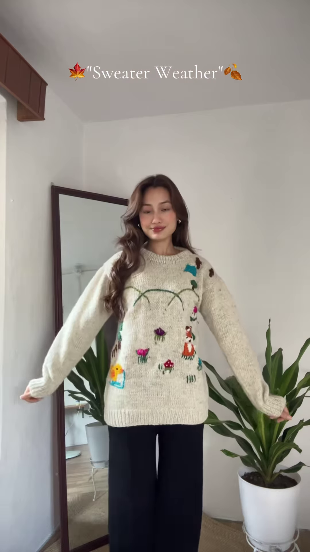 Seasonal Knit Sweater Trio 🍁🧥 – Floral, Minimal & Geometric Styles in Pink, Green & Cream Variants - Image 2