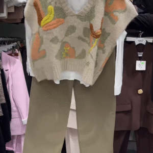 Autumn Garden Knit Vest Set | Soft Layers, Playful Texture 🍂