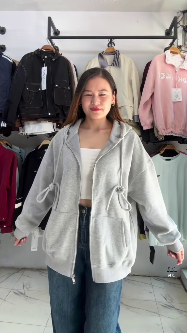 Oversized Drawcord Zip Hoodie | Plush Warmth, Street Ease 🧥✨ - Image 3