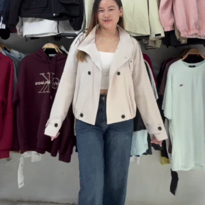 Cropped Double‑Breasted Jacket | Boxy Cool, Everyday Polish ✨