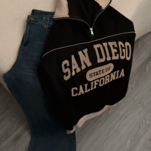 Cozy Campus Half‑Zip Sweatshirt + Denim Vibe ✨